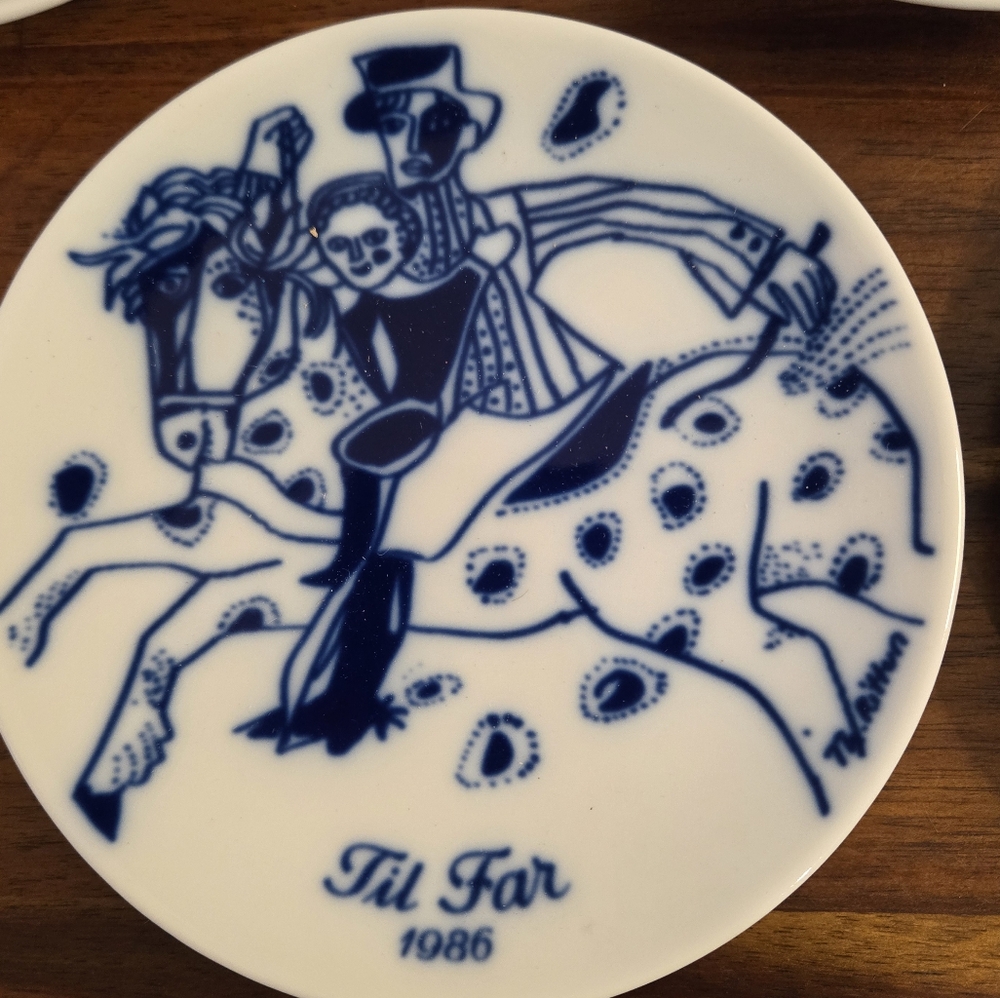 Porsgrund Collector Edition Fathers Day Plates 1983-1987 - Picture 5 of 12